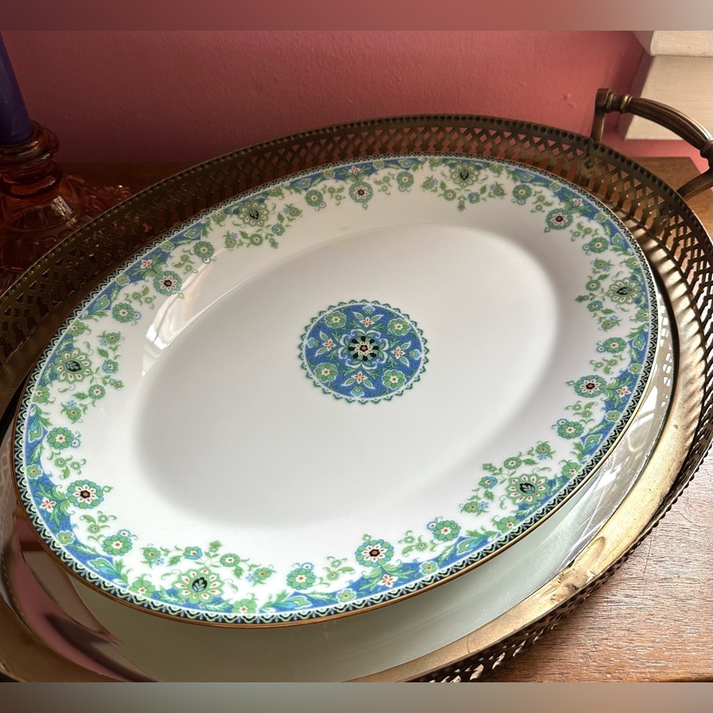 RARE 1970's Noritake Japan Persia Pattern 2403 China 16 Inch Oval Serving Tray